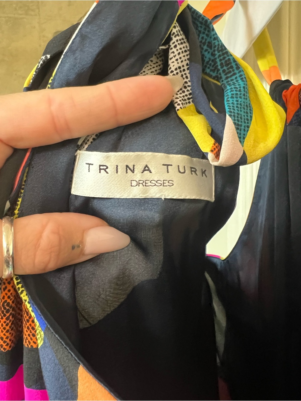 Trina Turk Geometric Printer Halter Dress - Picture 5 of 7